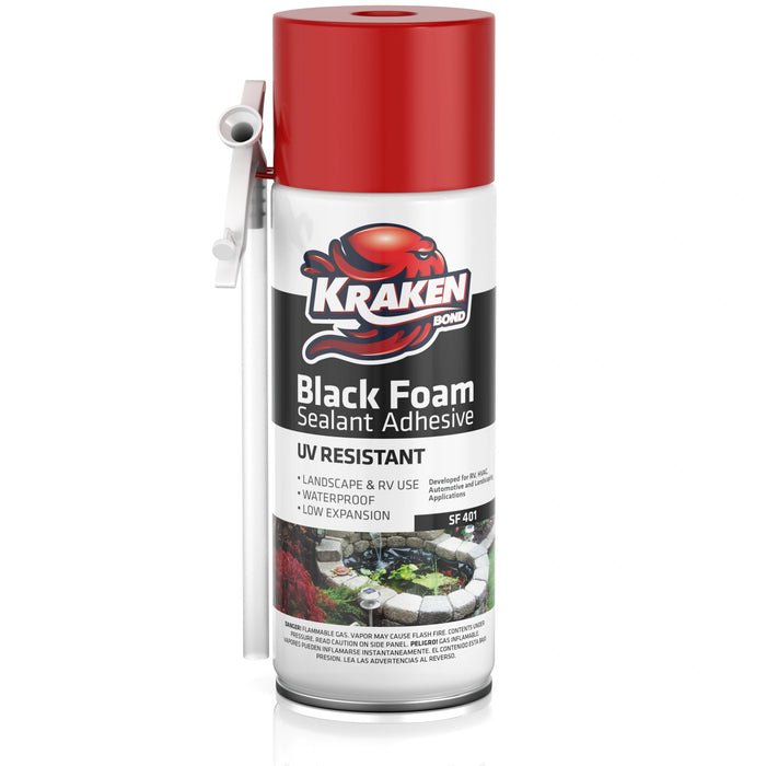 Kraken Bond Black Foam Waterfall & Landscape Adhesive Sealant - 12 oz Straw