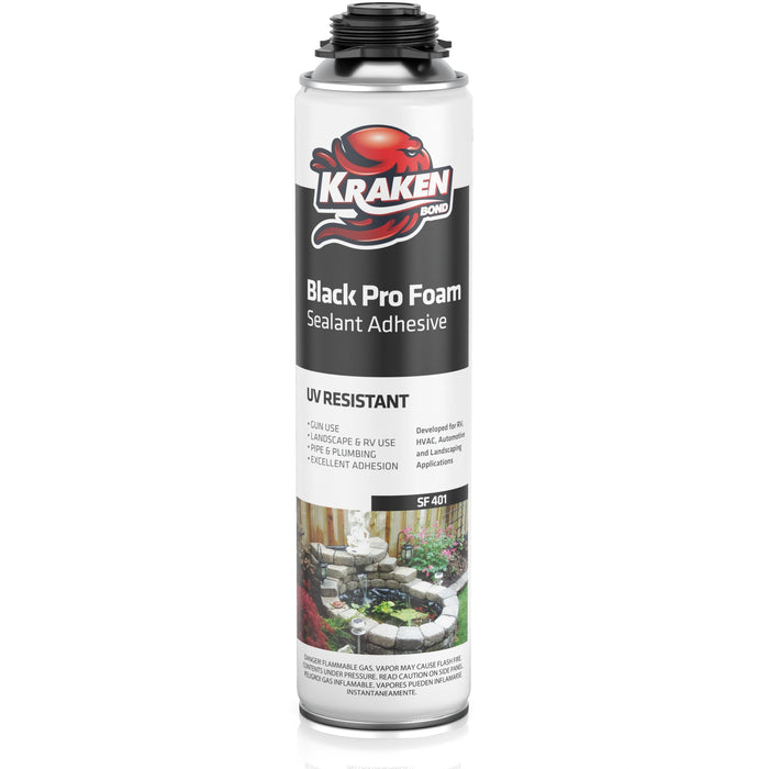 Kraken Bond Black Foam Waterfall & Landscape Adhesive Sealant Gun Use