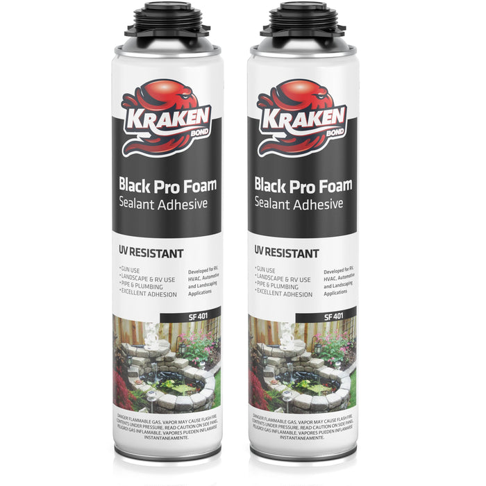 Kraken Bond Black Foam Waterfall & Landscape Adhesive Sealant Gun Use