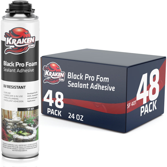 Kraken Bond Black Foam Waterfall & Landscape Adhesive Sealant Gun Use