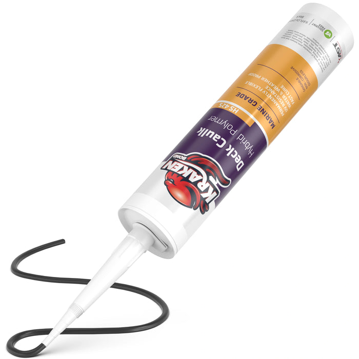Kraken Bond Deck Caulk Black Marine Sealant - 9.8 fl oz
