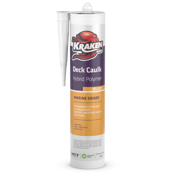 Kraken Bond Deck Caulk Black Marine Sealant - 9.8 fl oz