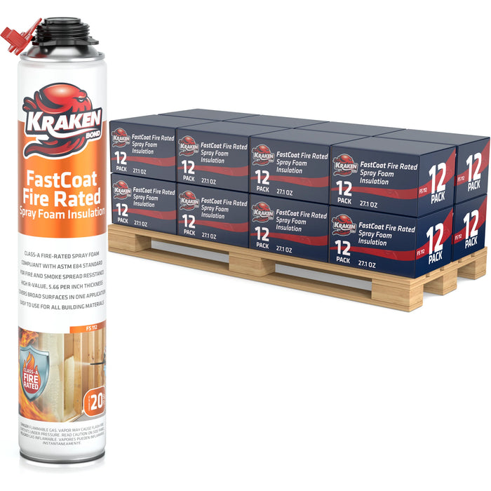 Kraken Bond FastCoat Insulation Spray Foam (Closed Cell Expanding Foam), Class A Fire Rated