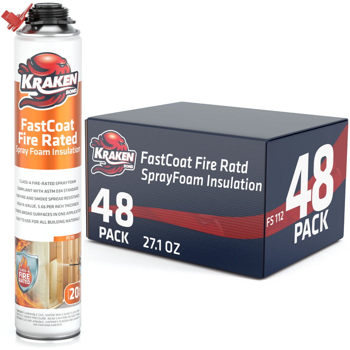 Kraken Bond FastCoat Insulation Spray Foam (Closed Cell Expanding Foam), Class A Fire Rated