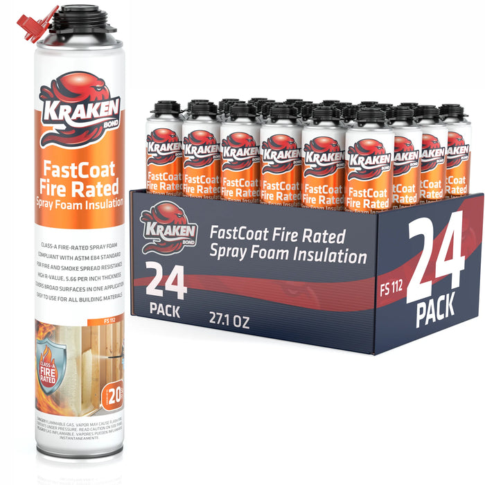 Kraken Bond FastCoat Insulation Spray Foam (Closed Cell Expanding Foam), Class A Fire Rated