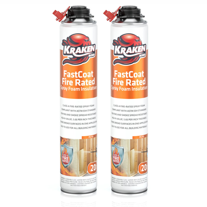 Kraken Bond FastCoat Insulation Spray Foam (Closed Cell Expanding Foam), Class A Fire Rated