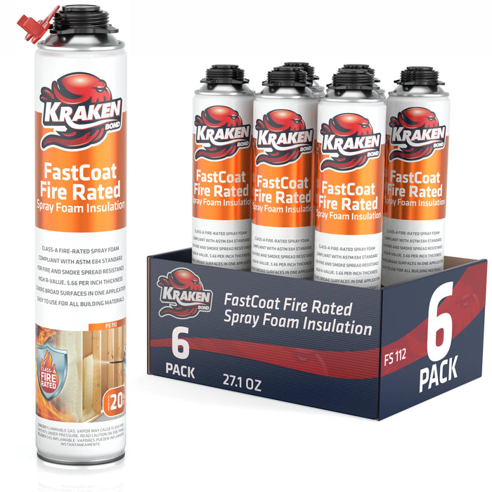 Kraken Bond FastCoat Insulation Spray Foam (Closed Cell Expanding Foam), Class A Fire Rated
