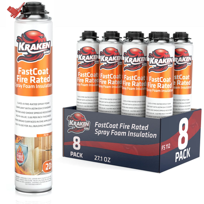 Kraken Bond FastCoat Insulation Spray Foam (Closed Cell Expanding Foam), Class A Fire Rated
