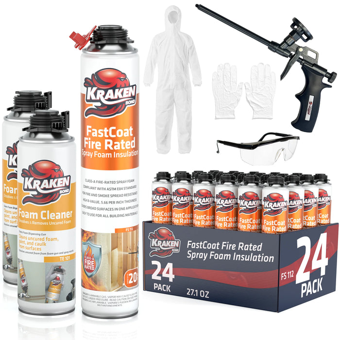 Kraken Bond FastCoat Insulation Spray Foam (Closed Cell Expanding Foam), Class A Fire Rated