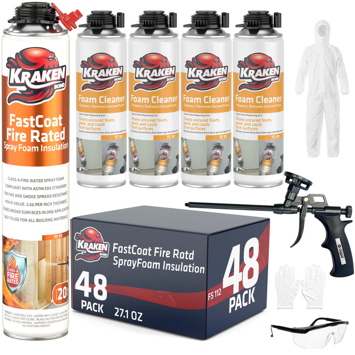 Kraken Bond FastCoat Insulation Spray Foam (Closed Cell Expanding Foam), Class A Fire Rated