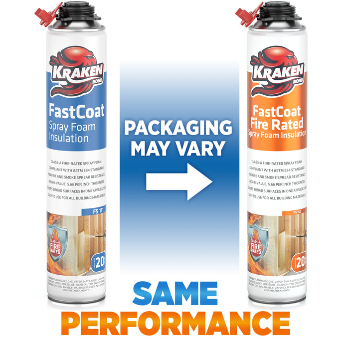 Kraken Bond FastCoat Insulation Spray Foam (Closed Cell Expanding Foam), Class A Fire Rated