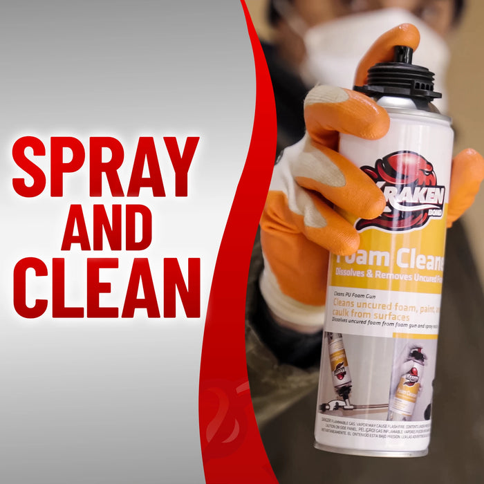 Kraken Bond Polyurethane Foam and Foam Gun Cleaner 12.3 oz