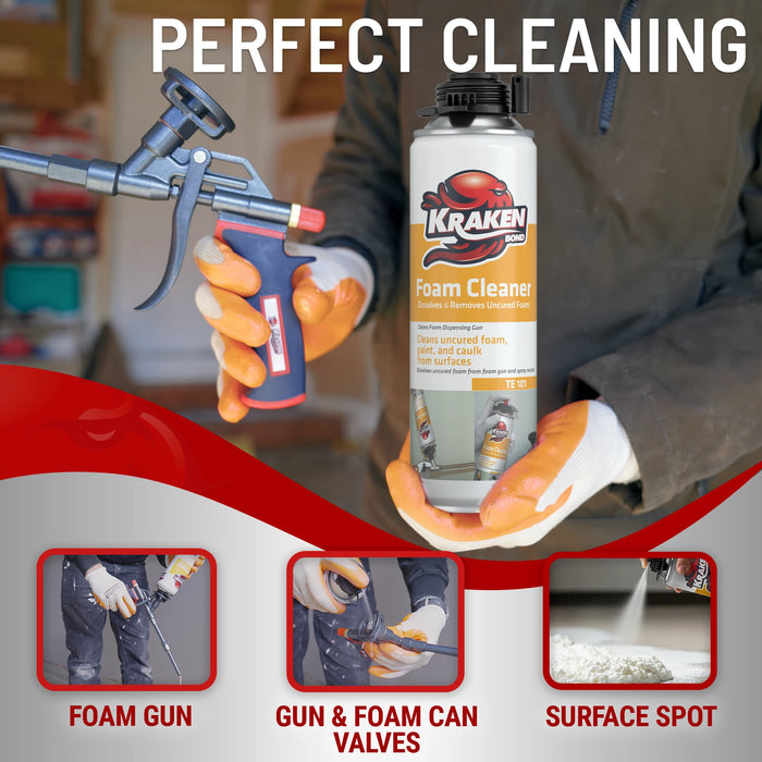 Kraken Bond Polyurethane Foam and Foam Gun Cleaner 12.3 oz