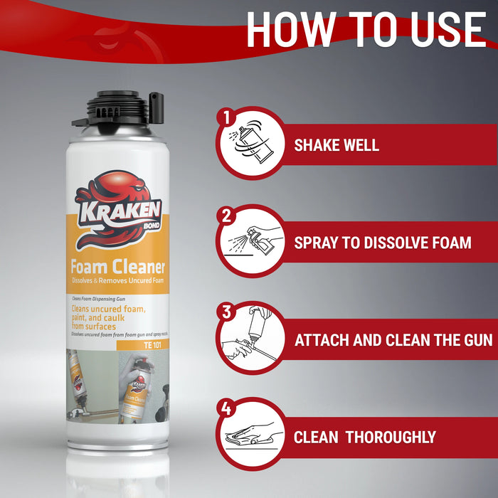 Kraken Bond Polyurethane Foam and Foam Gun Cleaner 12.3 oz