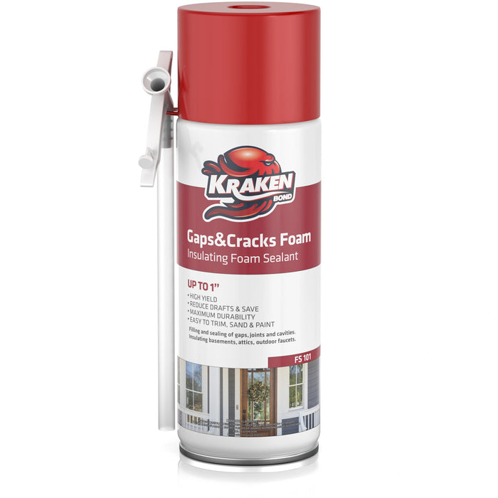 Kraken Bond Gaps & Cracks Filler Straw Foam, Insulating Foam Sealant 12/24 oz