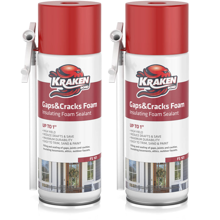 Kraken Bond Gaps & Cracks Filler Straw Foam, Insulating Foam Sealant 12/24 oz