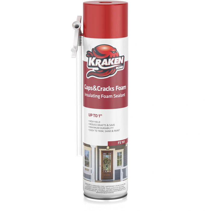 Kraken Bond Gaps & Cracks Filler Straw Foam, Insulating Foam Sealant 12/24 oz