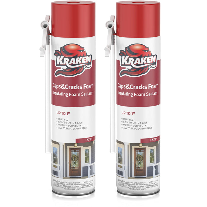 Kraken Bond Gaps & Cracks Filler Straw Foam, Insulating Foam Sealant 12/24 oz