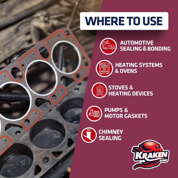 Kraken Bond Gasket Maker RTV Silicone - 10.1 fl oz
