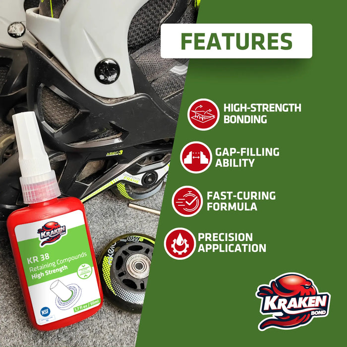 Kraken Bond High Strength Retaining Compound - KR 38, 1.7 fl oz / 50 ml