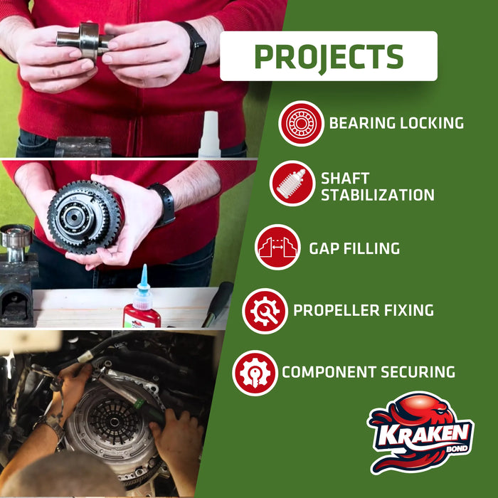 Kraken Bond High Strength Retaining Compound - KR 38, 1.7 fl oz / 50 ml