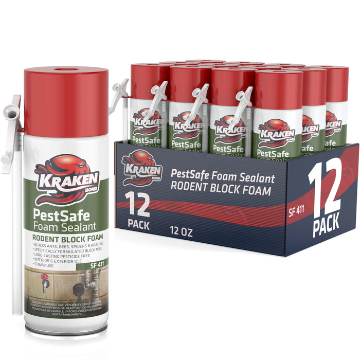 Kraken Bond PestSafe Straw Foam Sealant - Pest & Rodent Block Foam 12 oz