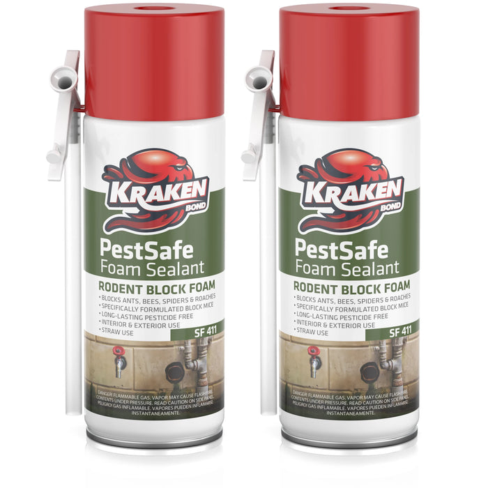 Kraken Bond PestSafe Straw Foam Sealant - Pest & Rodent Block Foam 12 oz
