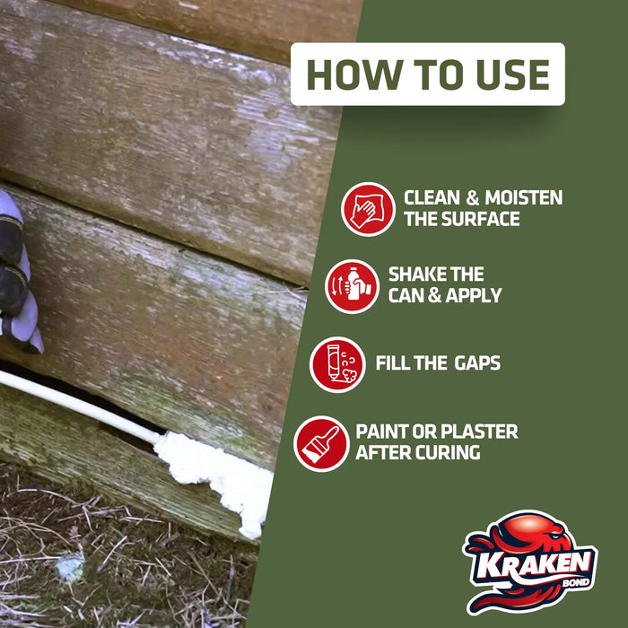 Kraken Bond PestSafe Straw Foam Sealant - Pest & Rodent Block Foam 12 oz