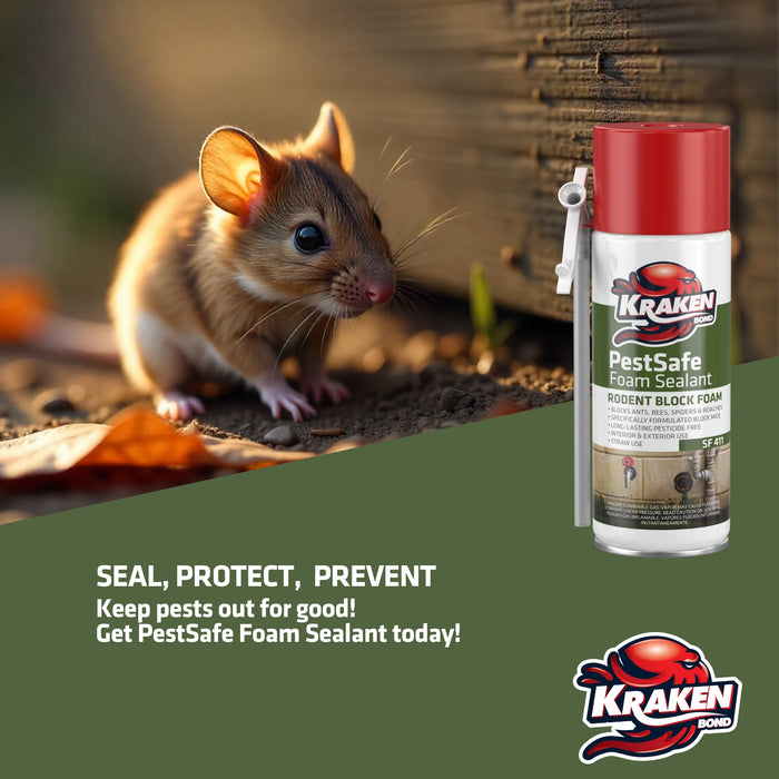Kraken Bond PestSafe Straw Foam Sealant - Pest & Rodent Block Foam 12 oz