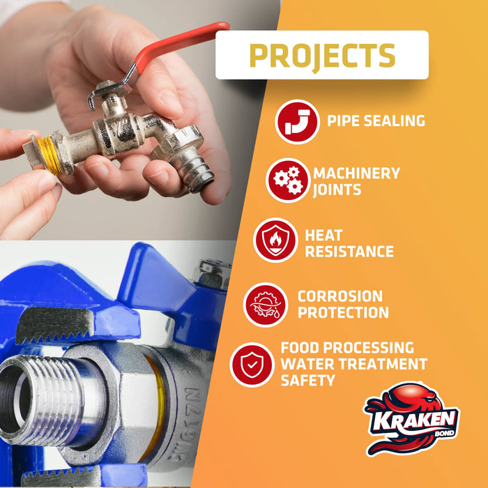 Kraken Bond Pipe Thread Sealant High Viscosity - KP 77, 1.7 fl oz / 50 ml