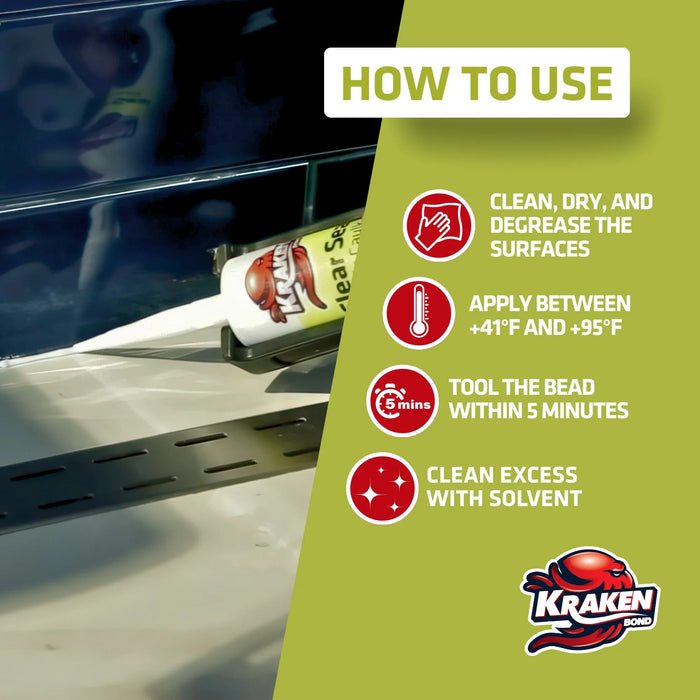 Kraken Bond Clear Seal Acrylic Caulk - 10.5 fl oz