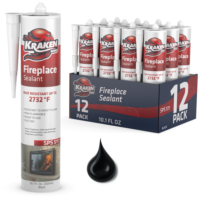 Kraken Bond Fireplace Sealant - Fireplace Caulk, 10.1 fl oz