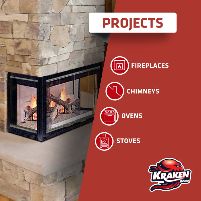 Kraken Bond Fireplace Sealant - Fireplace Caulk, 10.1 fl oz