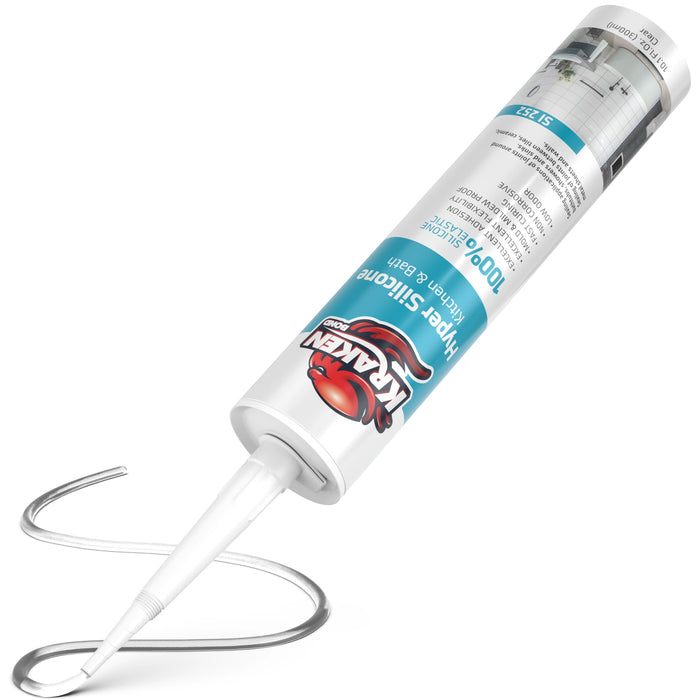 Kraken Bond Hyper Kitchen & Bathroom Silicone - Clear, 10.1 fl oz