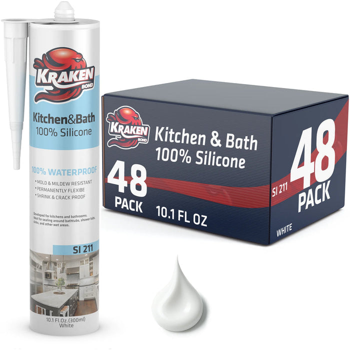 Kraken Bond Kitchen & Bathroom Silicone Sealant - 10.1 fl oz