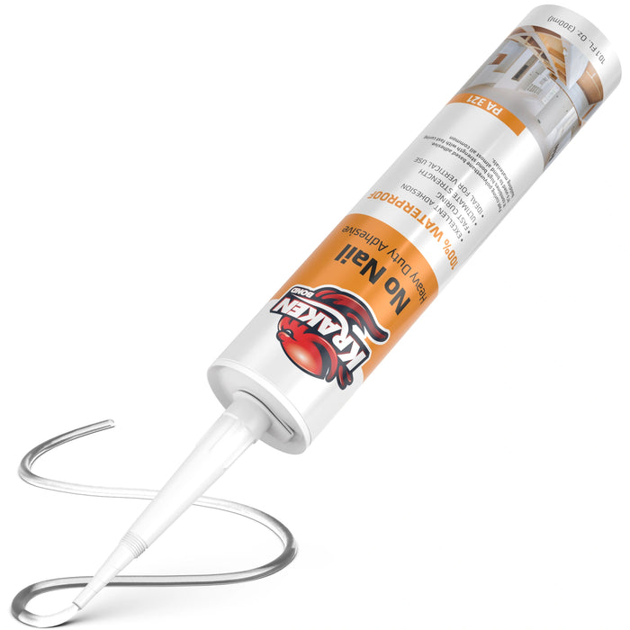 Kraken Bond Ultra Grab No Nail Heavy Duty Polyurethane Adhesive - Clear, 10.1 fl oz