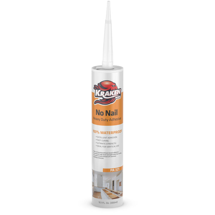 Kraken Bond No Nail Heavy Duty Polyurethane Adhesive - Clear, 10.1 fl oz