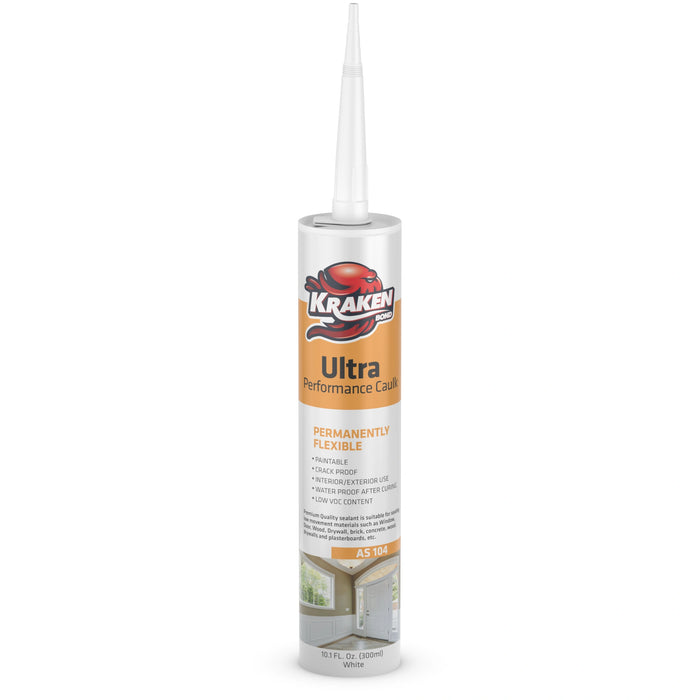 Kraken Bond Ultra Performance Caulk Sealant - White, 10.1 fl oz
