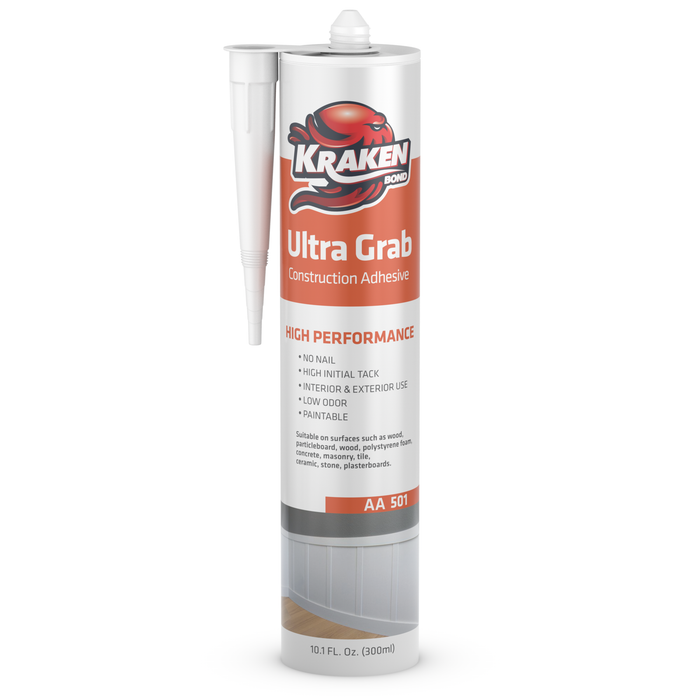 Kraken Bond Ultra Grab Construction Adhesive - White, 10.1 fl oz