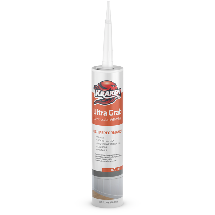 Kraken Bond Ultra Grab Construction Adhesive - White, 10.1 fl oz
