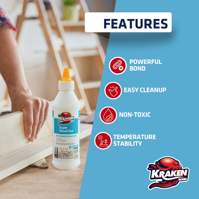 Kraken Bond D2 White PVA Super Wood Glue - 13.5 fl oz