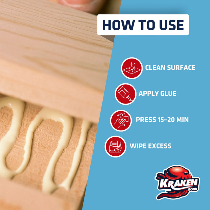 Kraken Bond D2 White PVA Super Wood Glue - 13.5 fl oz