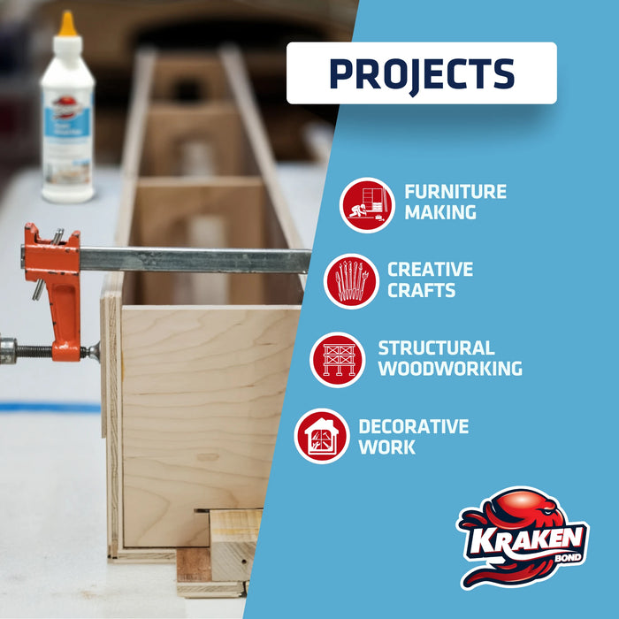 Kraken Bond D2 White PVA Super Wood Glue - 13.5 fl oz