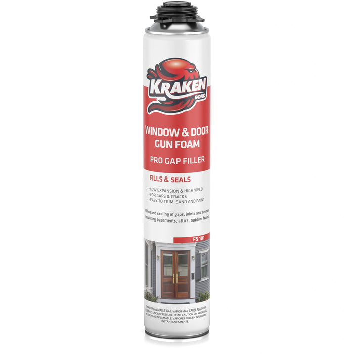 Kraken Bond PRO Window & Door Gap Filler 24oz / 32oz, Low Expansion Gun Foam