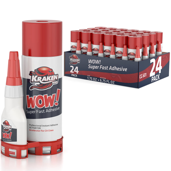 Kraken Bond WOW Super Fast Adhesive CA Glue with Activator Spray