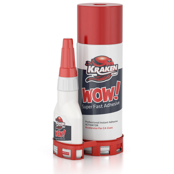 Kraken Bond WOW Super Fast Adhesive CA Glue with Activator Spray