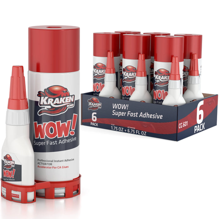 Kraken Bond WOW Super Fast Adhesive CA Glue with Activator Spray
