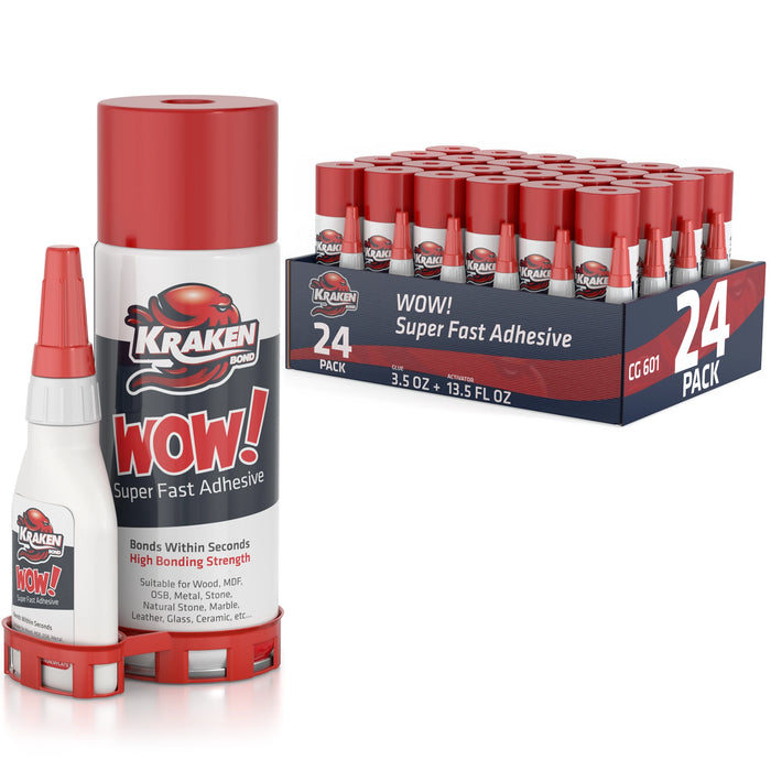 Kraken Bond WOW Super Fast Adhesive CA Glue with Activator Spray