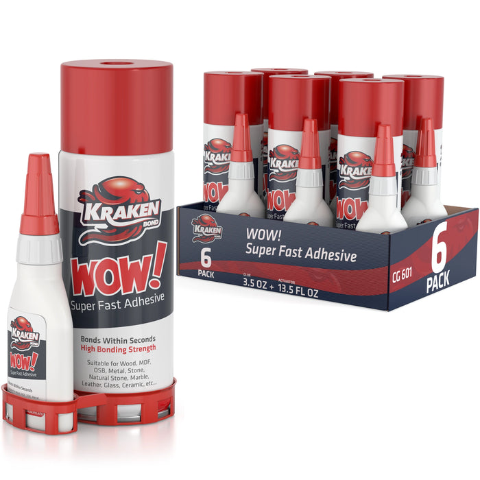 Kraken Bond WOW Super Fast Adhesive CA Glue with Activator Spray