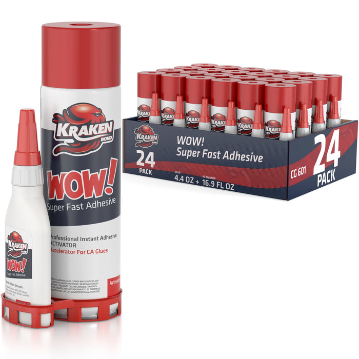 Kraken Bond WOW Super Fast Adhesive CA Glue with Activator Spray